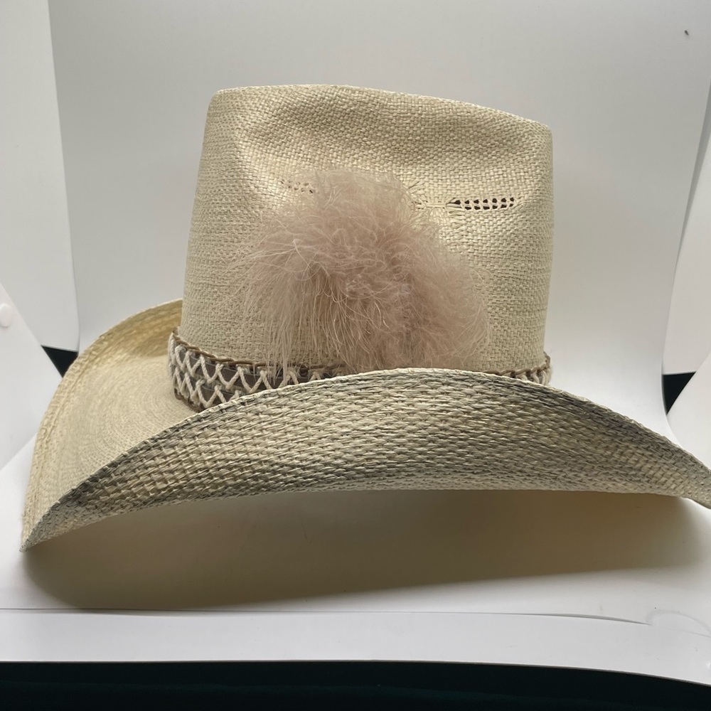 Unisex Stetson Vintage Roadrunner Straw Hat size 6 3/4‌‌ - Picture 2 of 11